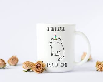 Caticorn mug, Funny mug, custom mug, mom, mom life, coffee, Coffee cup, latte, best friend gift, white, BFF, Mother's day, Birthday,