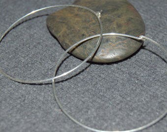 sterling silver hoop earrings, thin hoop earrings, large hoop earrings, thin hoops, skinny hoop earrings, wire hoop earrings, 2"hoops