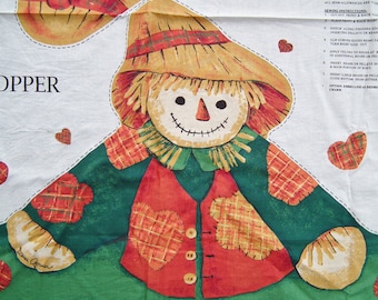 Scarecrow Door Draft Stopper Craft Fabric Panel Printed Cotton Soft Sculpture Country Decor Decoration Fall Colors Yellow orange Green