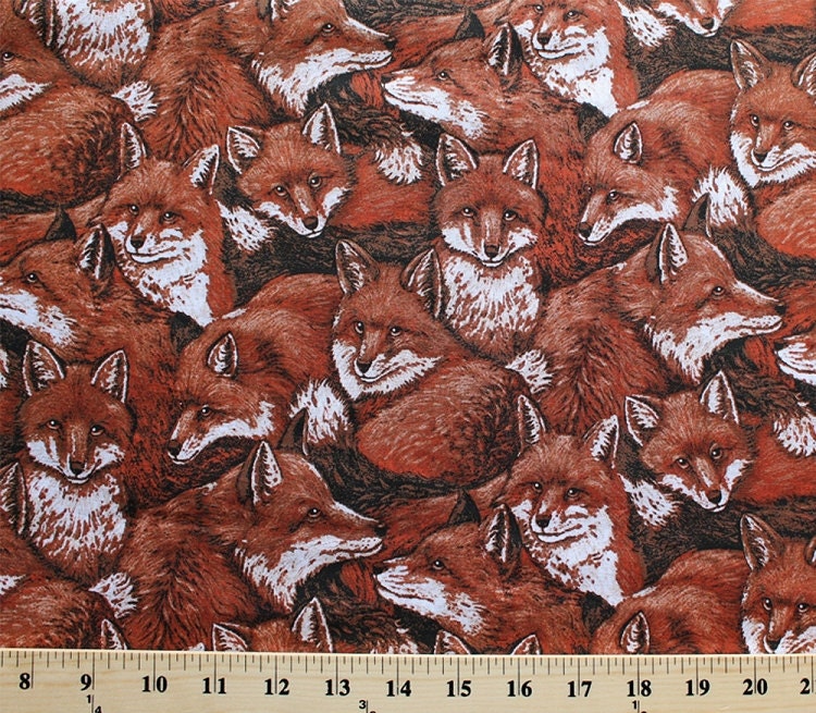 Fox Fabric by the Yard Quilting Woodland Novelty Cotton