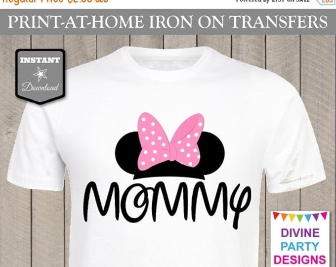 SALE INSTANT DOWNLOAD Print at Home Light Pink Mouse Mommy Printable Iron On Transfer / T-shirt / Family Trip / Party / Item #2364