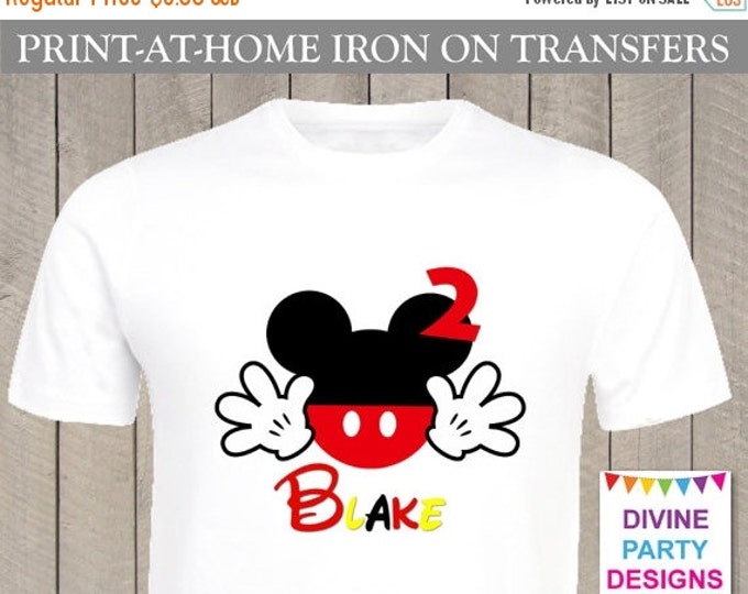 SALE Personalized Print at Home Mouse Hands Printable Iron on Transfer / Name & Age / Family / Trip / Birthday / Item #2496