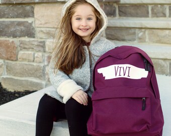 Personalised Backpack with ANY NAME Kids Children Teenagers School Uni Student rucksack