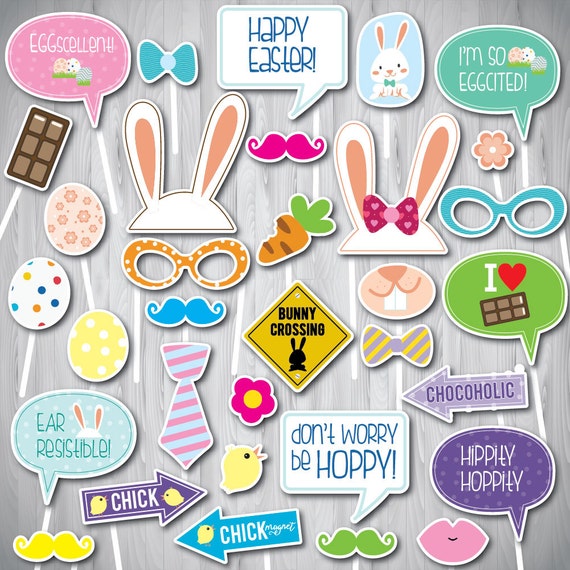 Easter Photo Booth Props Easter Props Easter Decor Easter