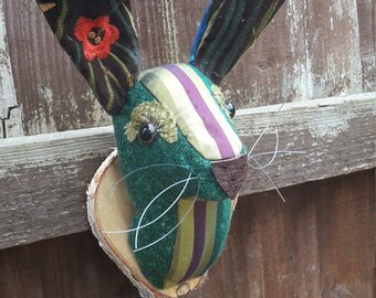 Faux Taxidermy Hare Animal Head Rabbit Trophy Head Wall Room Decor Handmade Unique Gift