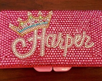 Stunning travel rhinestone diaper wipes case with rhinestones