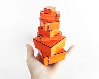 Miniature Orange H Paris Boxes