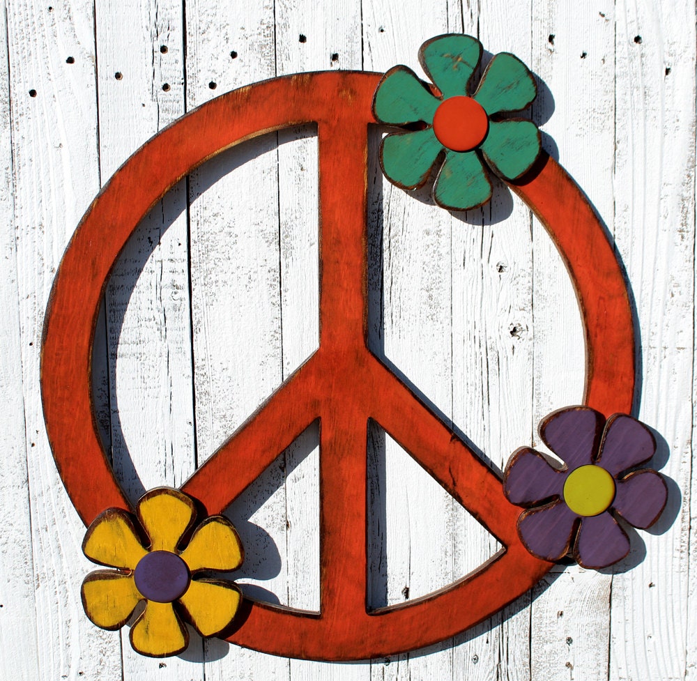 Peace Sign Decor Peace Sign Wall Art Gypsy Wedding Gypsy Boho