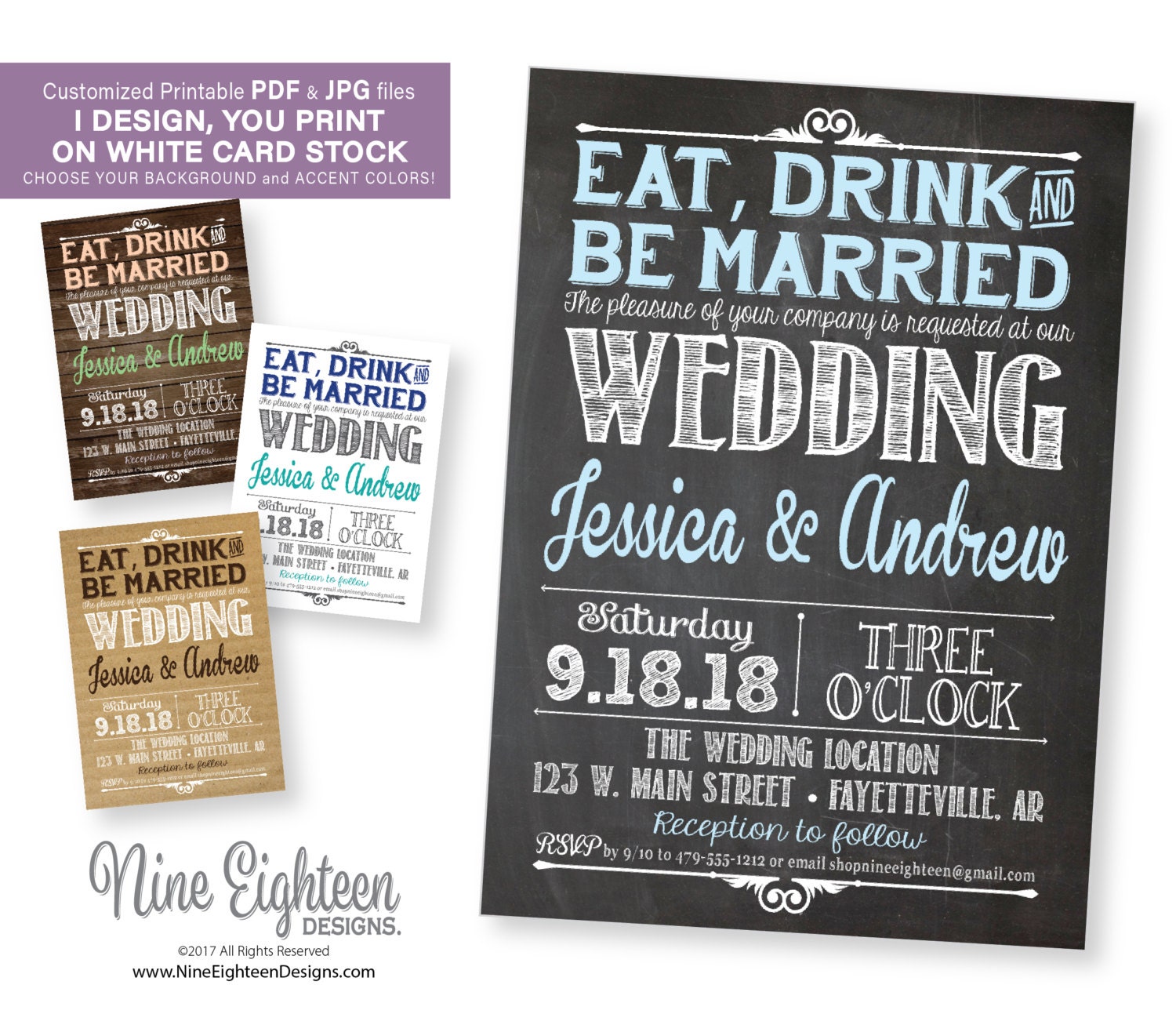 wedding invitation. eat drink and be married. personalized wedding invitation. eat drink and be married. personalized, Wedding invitations