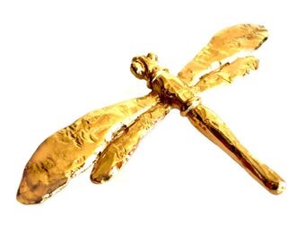 JEAN LOUIS SCHERRER ~ Authentic Vintage Dragonfly Gold Plated Brooch