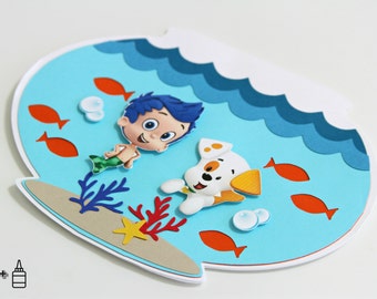 Bubble Guppies Invitations - Fish Bowl Invitation - Birthday - Blank Card - Thank You - Greeting Card - Custom Order Available - 10/pack