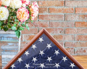 Personalized Flag Display Case - Military Gifts - Memorabilia - Veteran Gifts - American Flag Display - Home Decor - Patriotic Decor - RO160