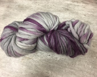 Feza Artist Chunky Hand Dyed 2033 Gray and Purple Superwash Merino Wool