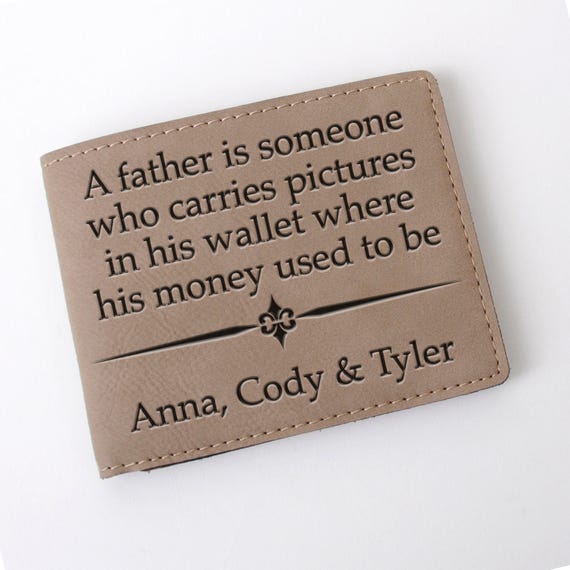 Leather Wallet for Dad Personalized Father&#39;s Day Gift