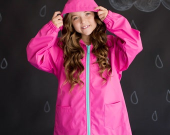 Pink rain jacket | Etsy
