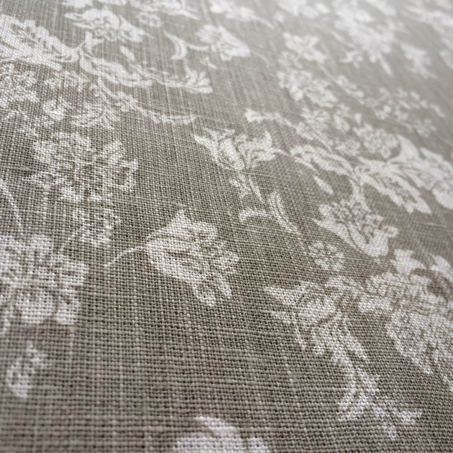 Linen Fabric Floral Natural Grey 100 Linen Printed Linen Fabric