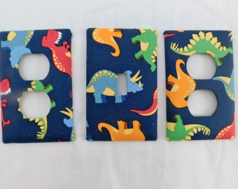 Dinosaur Light Switch Plate Outlet Plug Cover Custom Wall Plate Rocker Cable Double Triple Oversize Cover