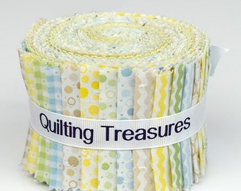 Strip Set - Sorbets Key Lime by Quilting Treasures - Cotton Fabric Jelly Roll