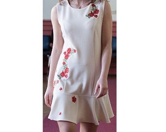 Dress, Summer Dress, Dress with Roses, Emroydered Dress