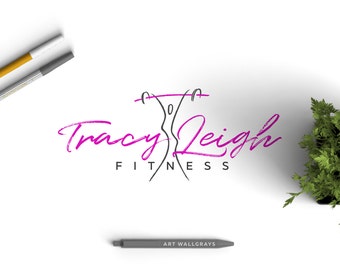 Fitness logo, Trainer logo, Barbell logo (pre made)