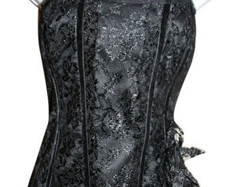 Items similar to Black Recycled Leather Catwoman Halter Bustier Corset