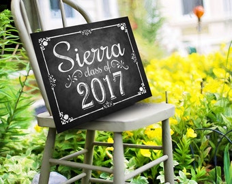 Class of 2017 Personalized Graduation Sign, Printable Digital Graduation Party Sign, Congrats Class of 2017, Graduation party Decorations