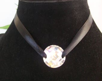 satin with a swarovski Medallion Choker