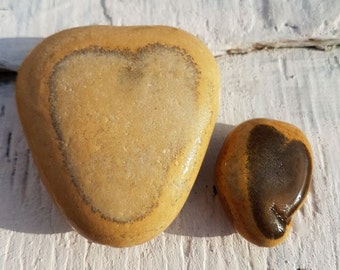 PAIR HEART PEBBLES ~ Suffolk Coast ~ Perfect Match ~ Valentine's Day ~ Love