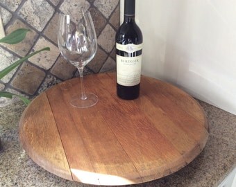 Authentic wine barrel lazy susan