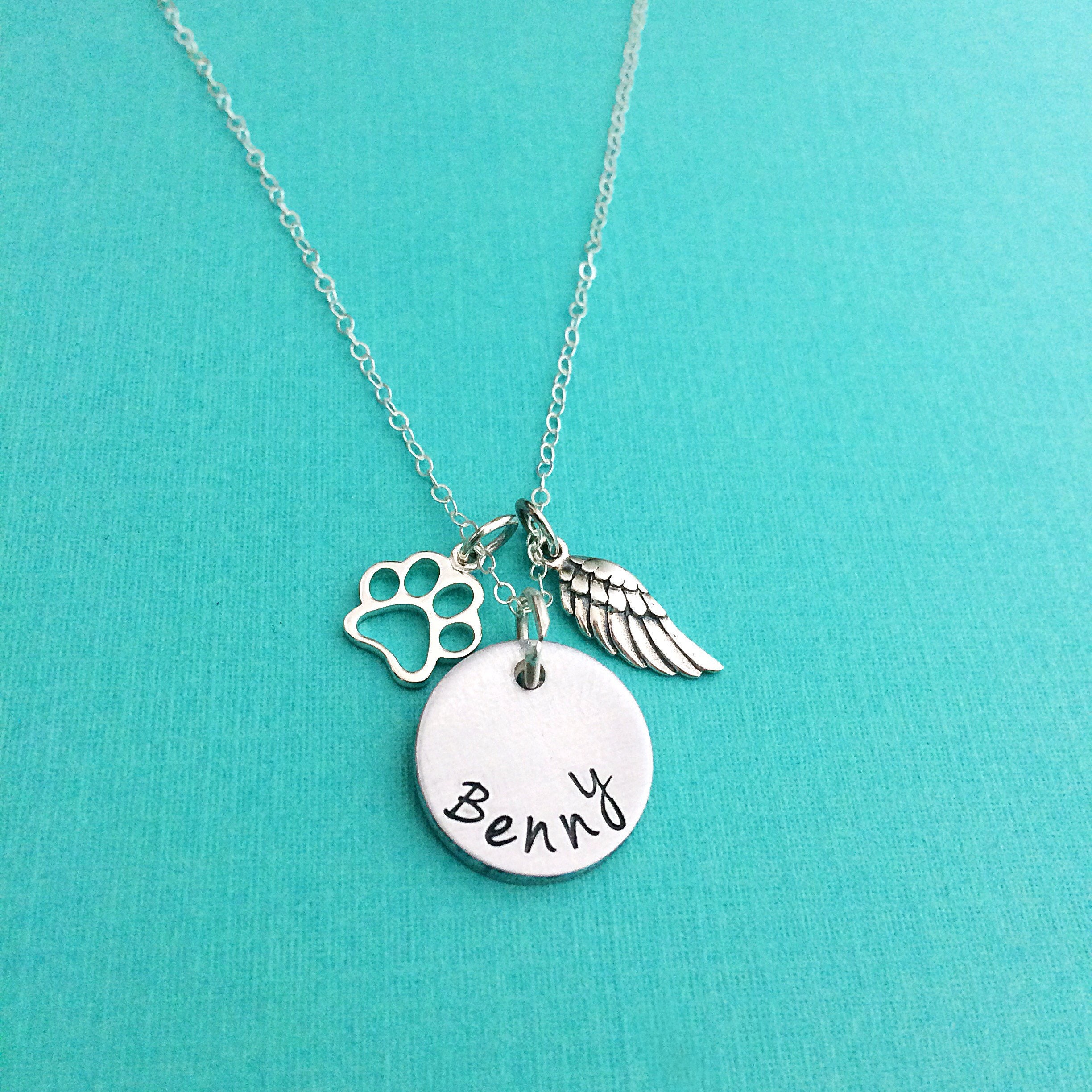 Sterling silver necklace personalized pet memorial necklace