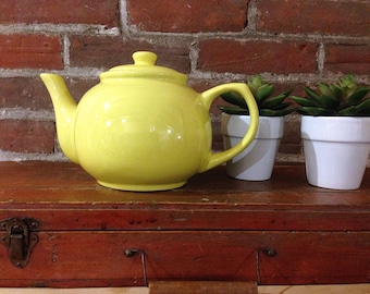 Cottage teapot Ceramic teapot French vintage Tea pot French country cottage decor Cottage chic Ceramics and Pottery Mustard yellow decor