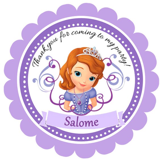 Printable Sofia The First Favor Tags Sofia The First Thank
