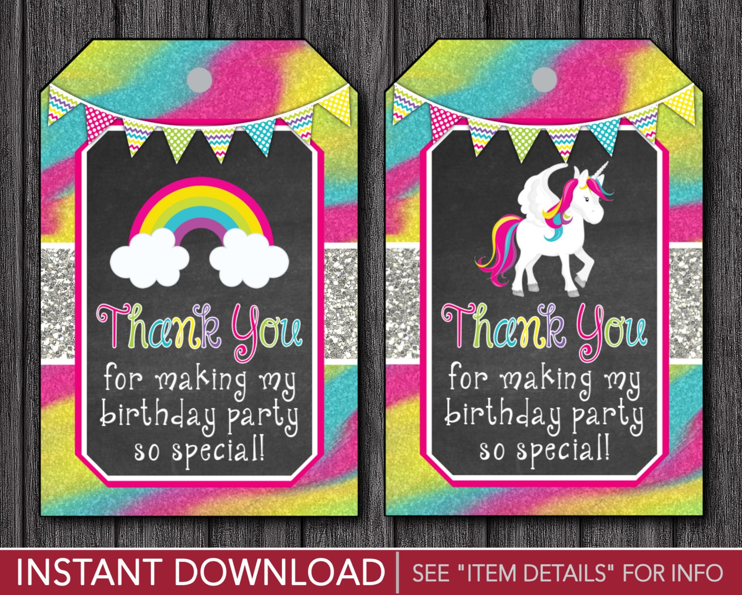 unicorn favor tags unicorn thank you party favor tags