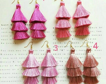 Neon Tassel Earrings for Summer Colorful accessories Gift Red tassel earrings