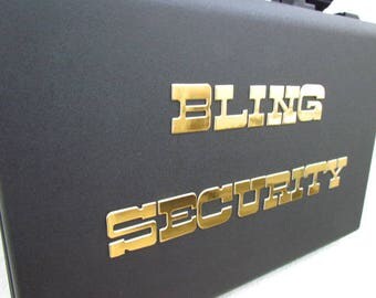 alternative wedding ring box briefcase for ring bearer box bling security briefcase wedding box gold foil letters Bling Security