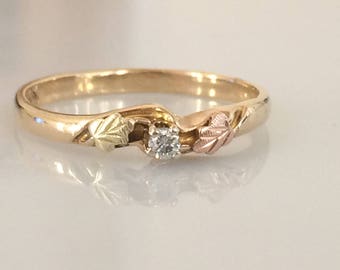 Reserved for BD - Victorian Black Hills Gold Diamond Band