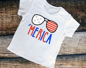 Merica Shirt - Hipster Baby Boy Clothes - Toddler Shirts - Independence Day - Toddler Boy Clothes - 4th of July Baby Boy - Fourth of July