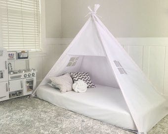 Play Tent Canopy Bed in Natural Canvas