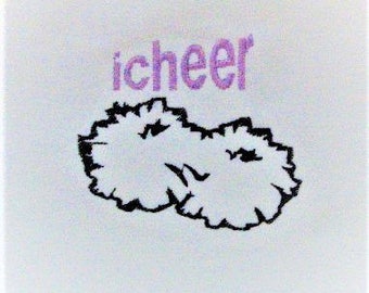 Cheerleader Machine Embroidery Design - Cheer Poms Embroidery Pattern - Digital Download - Pattys Appliques - Digital File