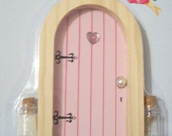 pink fairy door wooden fairy door and wall stickers with fairy dust and magic key