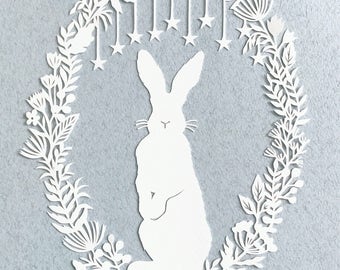 Rabbit papercut | Etsy