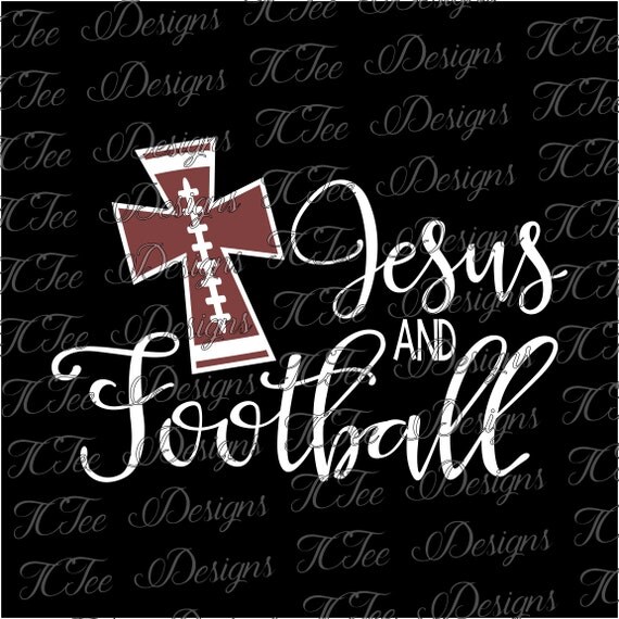 Jesus and Football Christian Football Cross Mom Design SVG