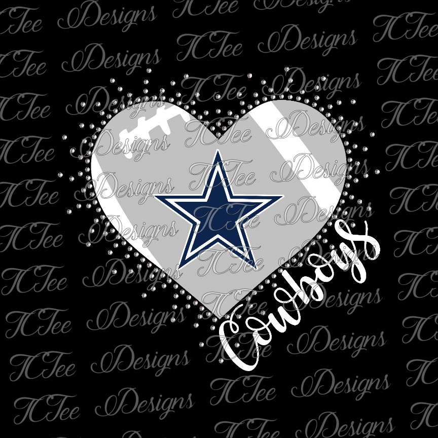 Cowboys Heart Love My Cowboys Mixed Media Rhinestone