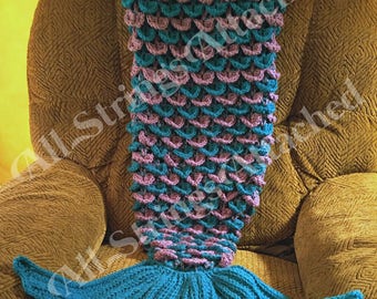 Crochet Mermaid Tail PATTERN, Crochet Mermaid Tail Blanket Pattern, Instant Download, 4 sizes - Toddler, Child, Teen / Small Adult, Adult