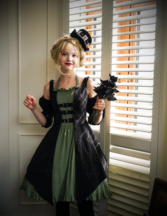 Exclusive Designer Fashion, Neo-ludwig Gothic Steampunk Vintage Retro False 2pcs Sleeveless Dress/JSK & Detachable Sleeves Set by Fanplusfriend steampunk buy now online