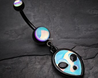 Blackline Iridescent Alien Belly Button Ring