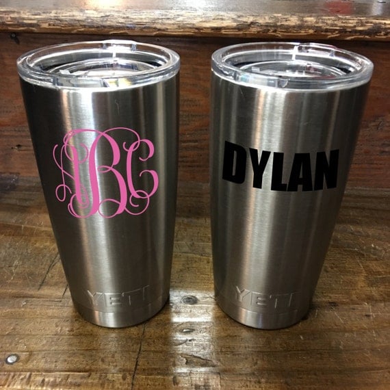 Custom Monogram/Sorority/Fraternity YETI Rambler 20 oz. Stainless Steel Vacuum Insulated Tumbler