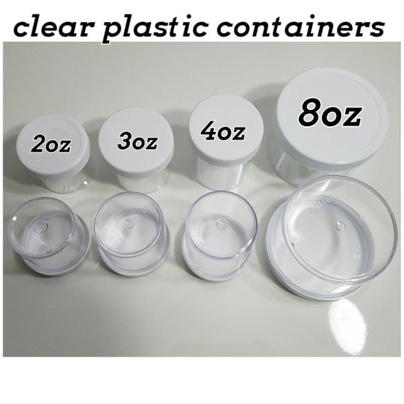 8pcs 3oz clear plastic container twist lid organization