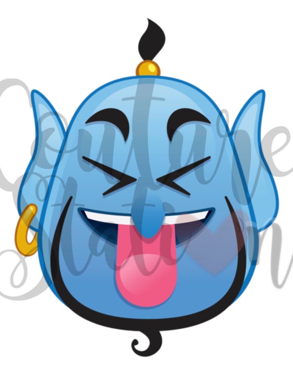 Aladdin, Genie Emoji Digital Iron-on Image, Disney Emoji, INSTANT ...