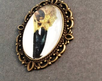 Raven skull pendant necklace